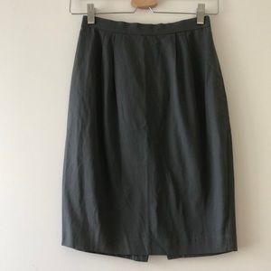 New vintage Miu Miu pleated front high waisted back slit career pencil skirt